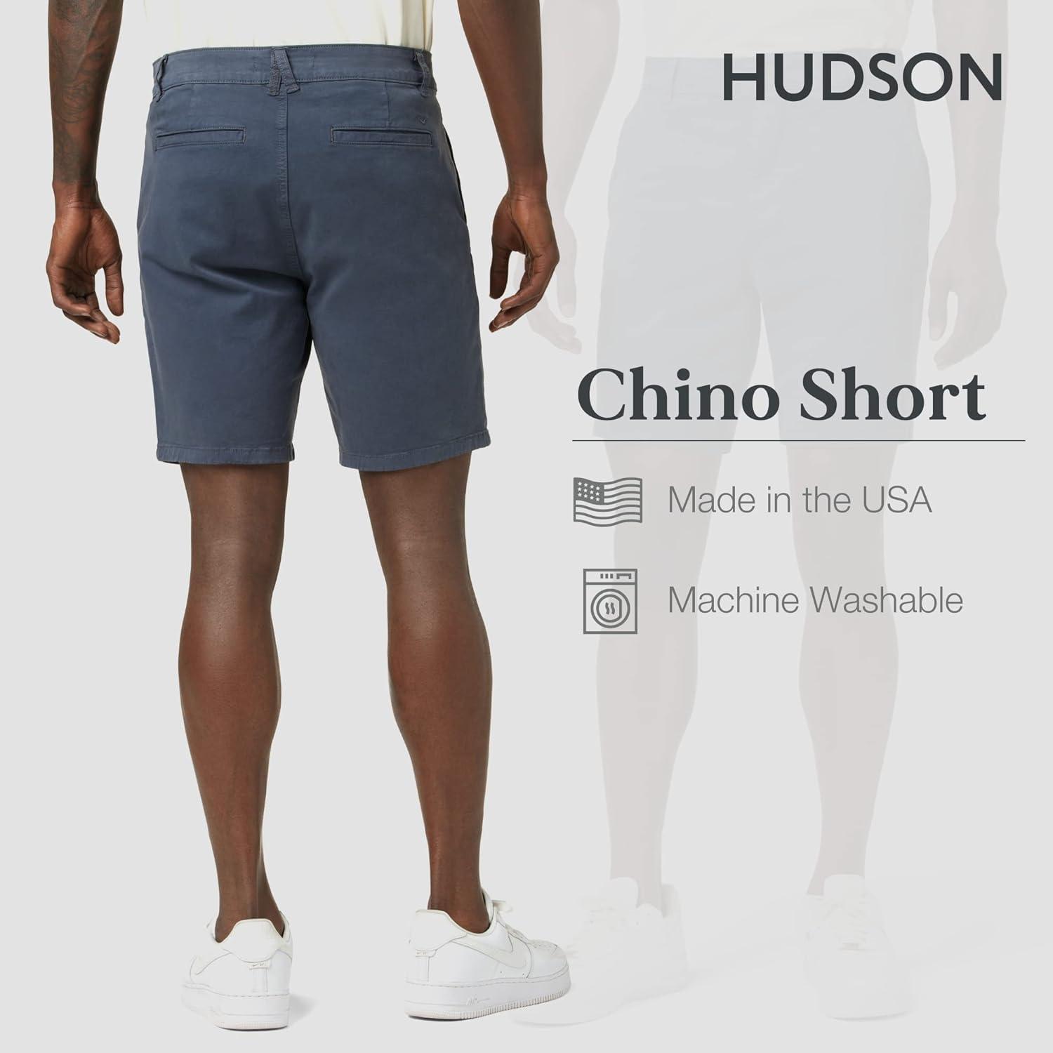 imageHUDSON Mens Chino ShortFaded Blue