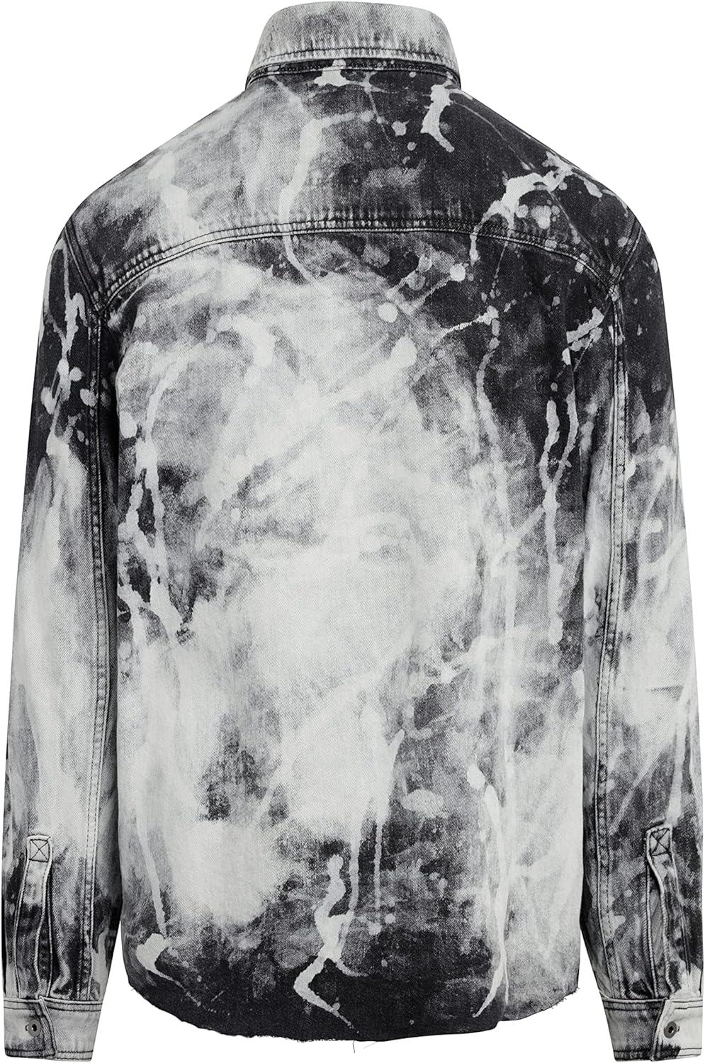 imageHUDSON Mens Ls ShirtBlack Bleach
