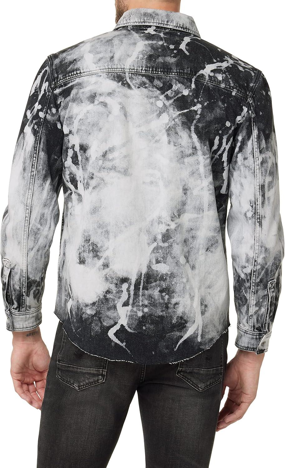imageHUDSON Mens Ls ShirtBlack Bleach