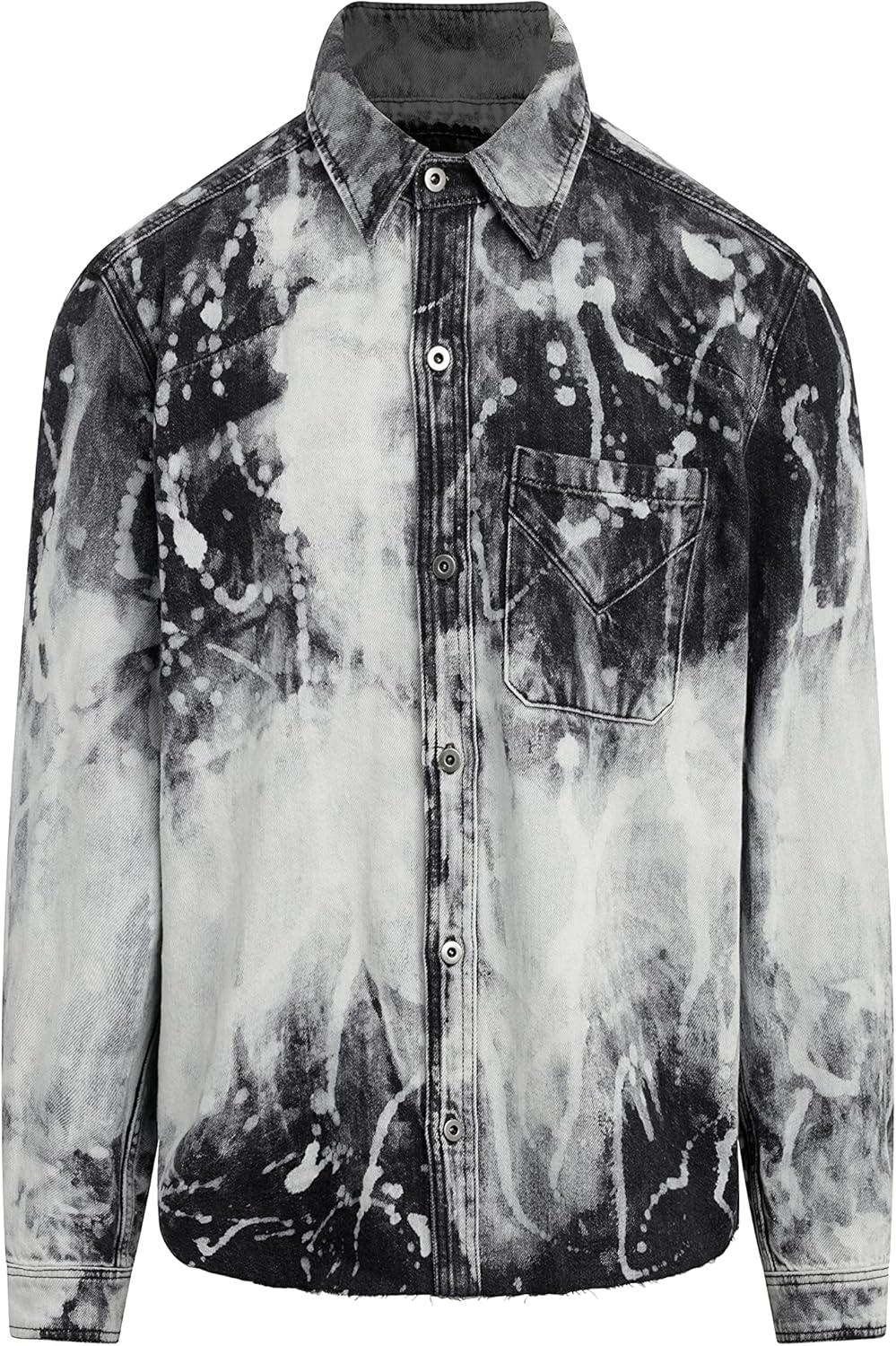 imageHUDSON Mens Ls ShirtBlack Bleach