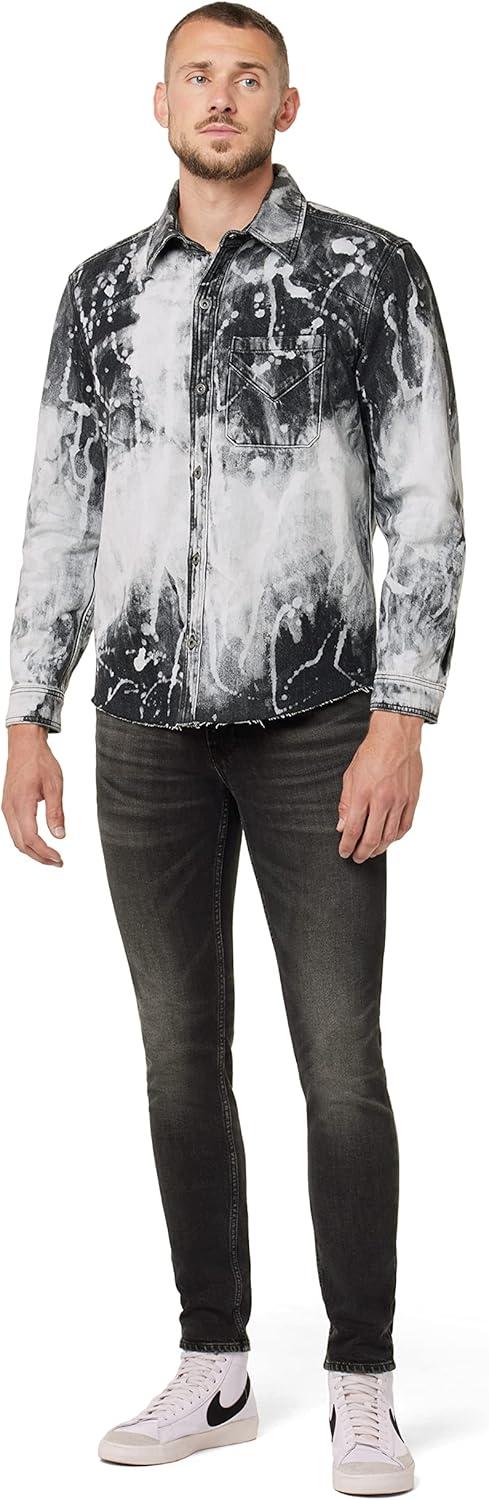 imageHUDSON Mens Ls ShirtBlack Bleach