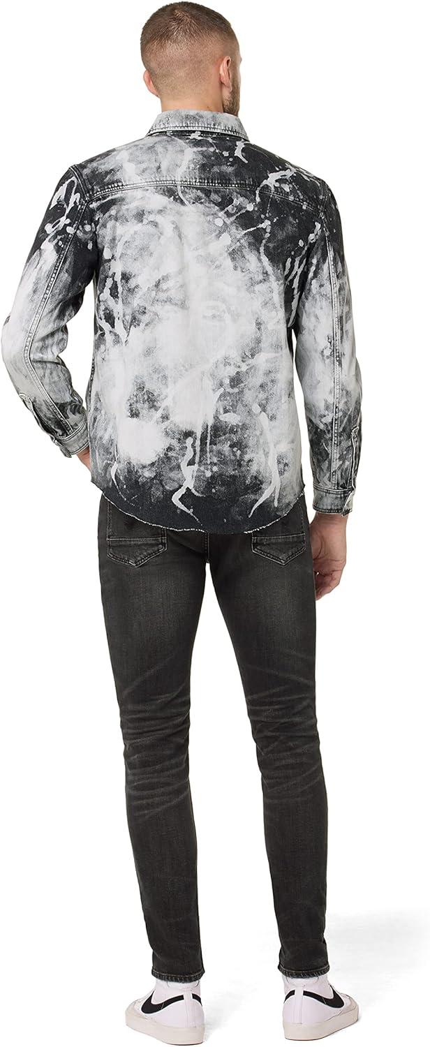 imageHUDSON Mens Ls ShirtBlack Bleach