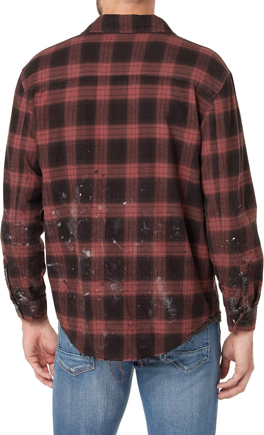 imageHUDSON Mens Ls ShirtBrick Check