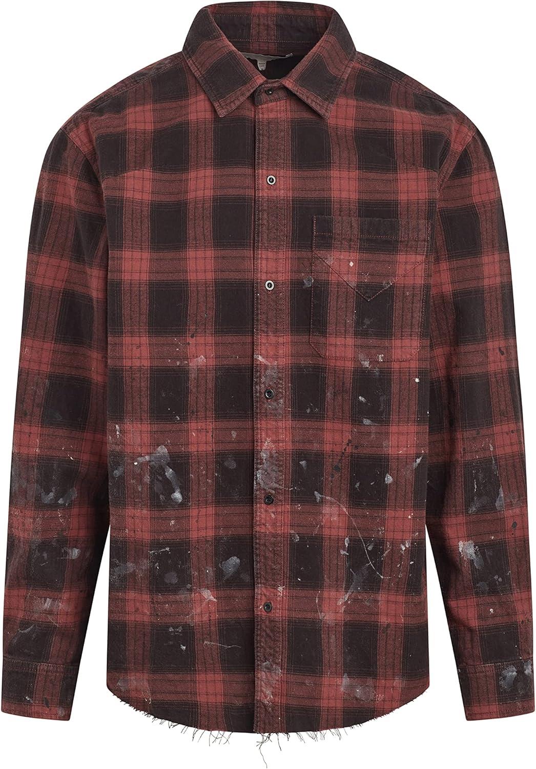 imageHUDSON Mens Ls ShirtBrick Check