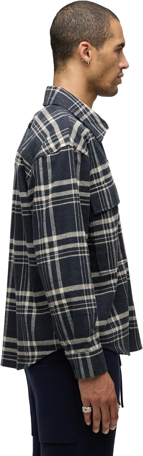 imageHUDSON Mens Plaid Flannel ShirtPlaid Charcoal