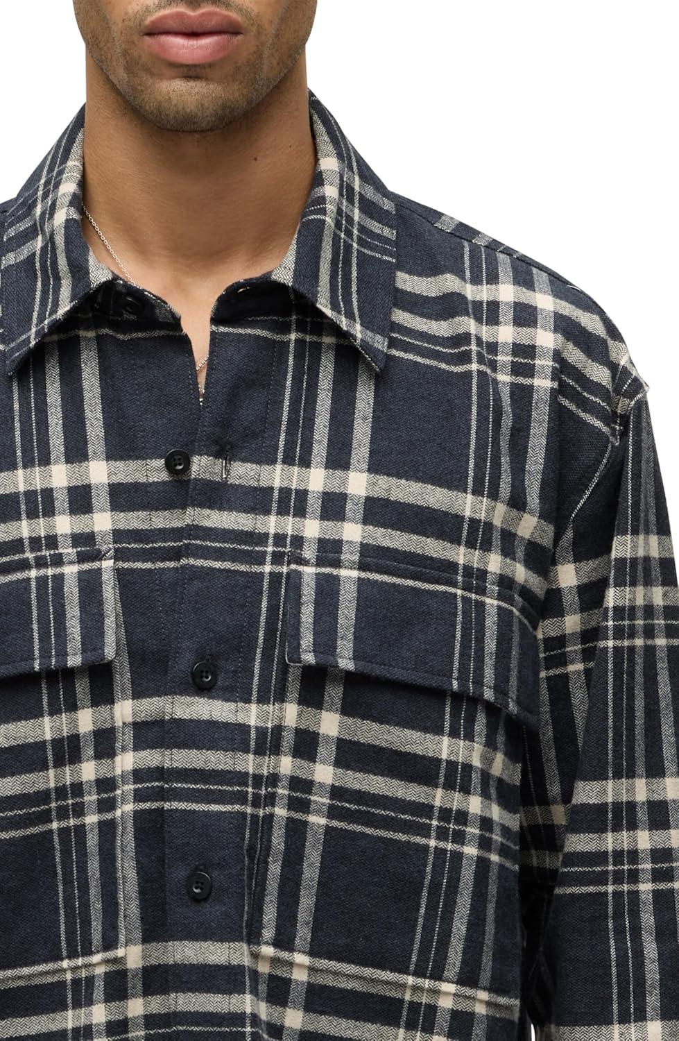 imageHUDSON Mens Plaid Flannel ShirtPlaid Charcoal