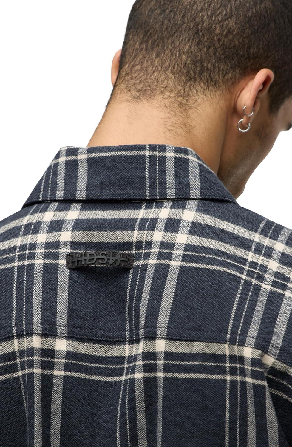 imageHUDSON Mens Plaid Flannel ShirtPlaid Charcoal