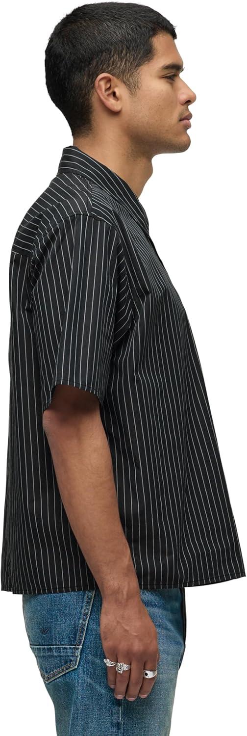 imageHUDSON Mens Rex Short Sleeve ShirtBlack Stripe