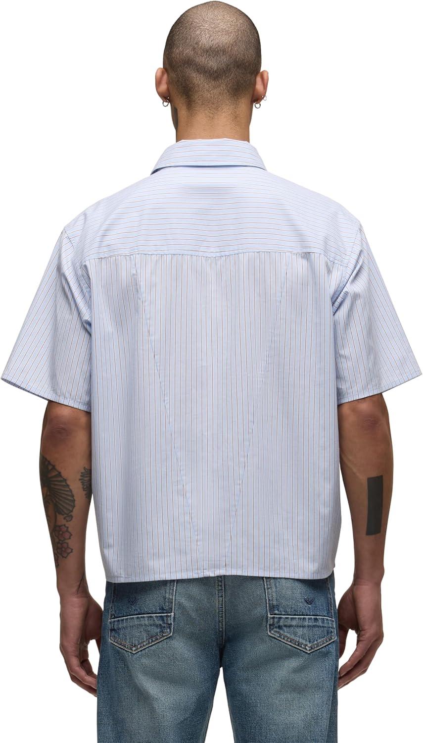 imageHUDSON Mens Rex Short Sleeve ShirtBlue Stripe