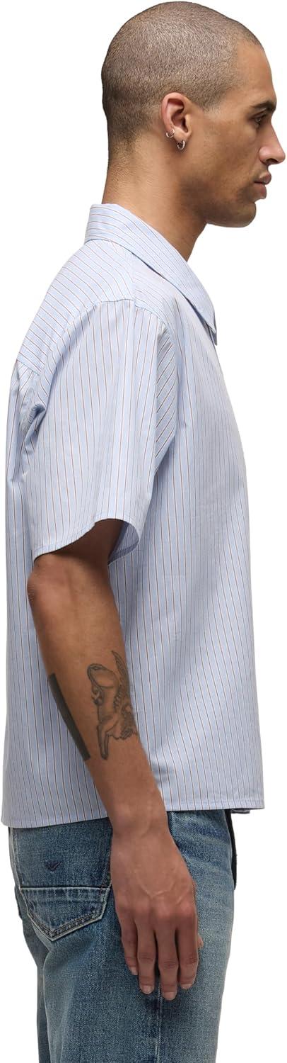 imageHUDSON Mens Rex Short Sleeve ShirtBlue Stripe