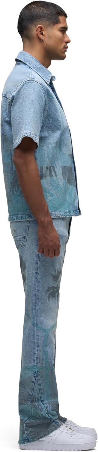 imageHUDSON Mens Short Sleeve Button Up Camp ShirtSpring Break