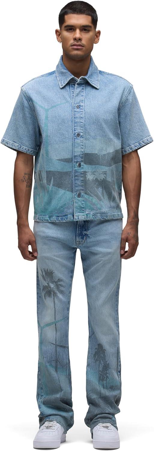 imageHUDSON Mens Short Sleeve Button Up Camp ShirtSpring Break