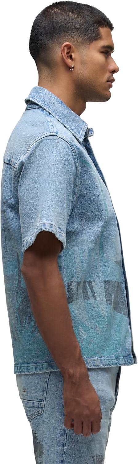 imageHUDSON Mens Short Sleeve Button Up Camp ShirtSpring Break