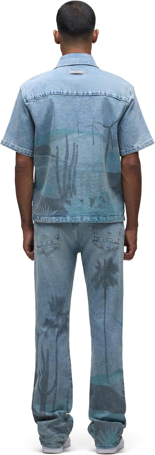 imageHUDSON Mens Short Sleeve Button Up Camp ShirtSpring Break