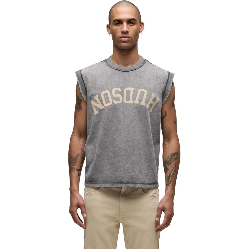 imageHUDSON Mens Cut Off Logo TeeStorm