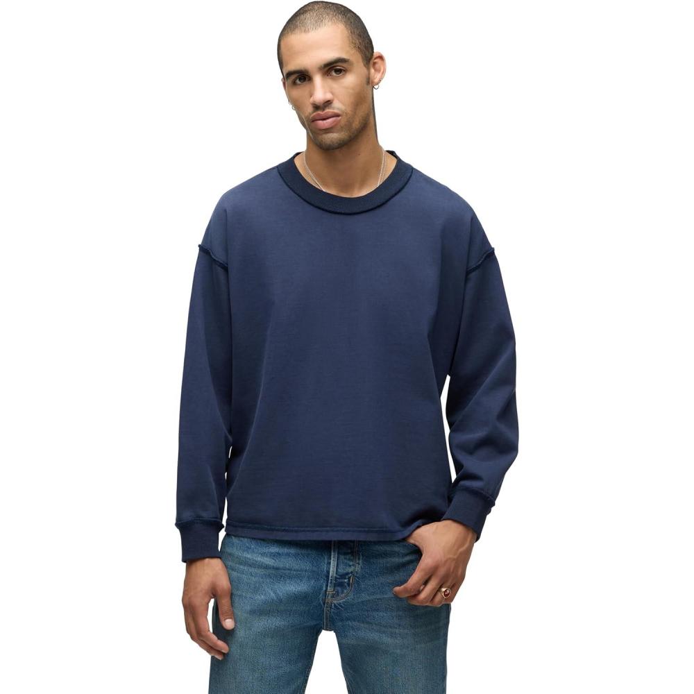 imageHUDSON Mens Heavy Weight Long Sleeve TeeDeep Navy