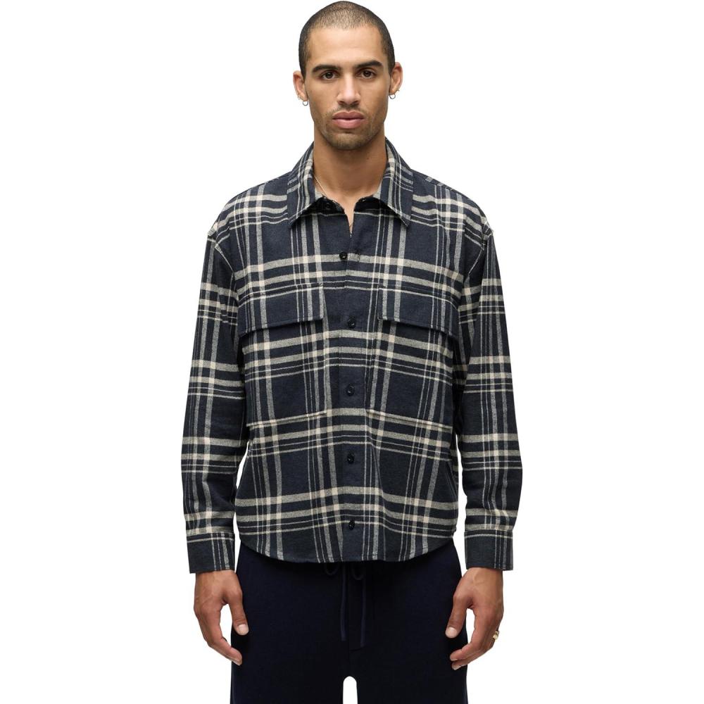 imageHUDSON Mens Plaid Flannel ShirtPlaid Charcoal