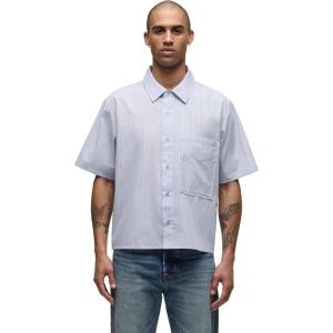 HUDSON Mens Rex Short Sleeve Shirt(Blue Stripe)