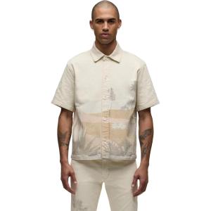 HUDSON Men’s Short Sleeve Button Up Camp Shirt(Natural Desert)