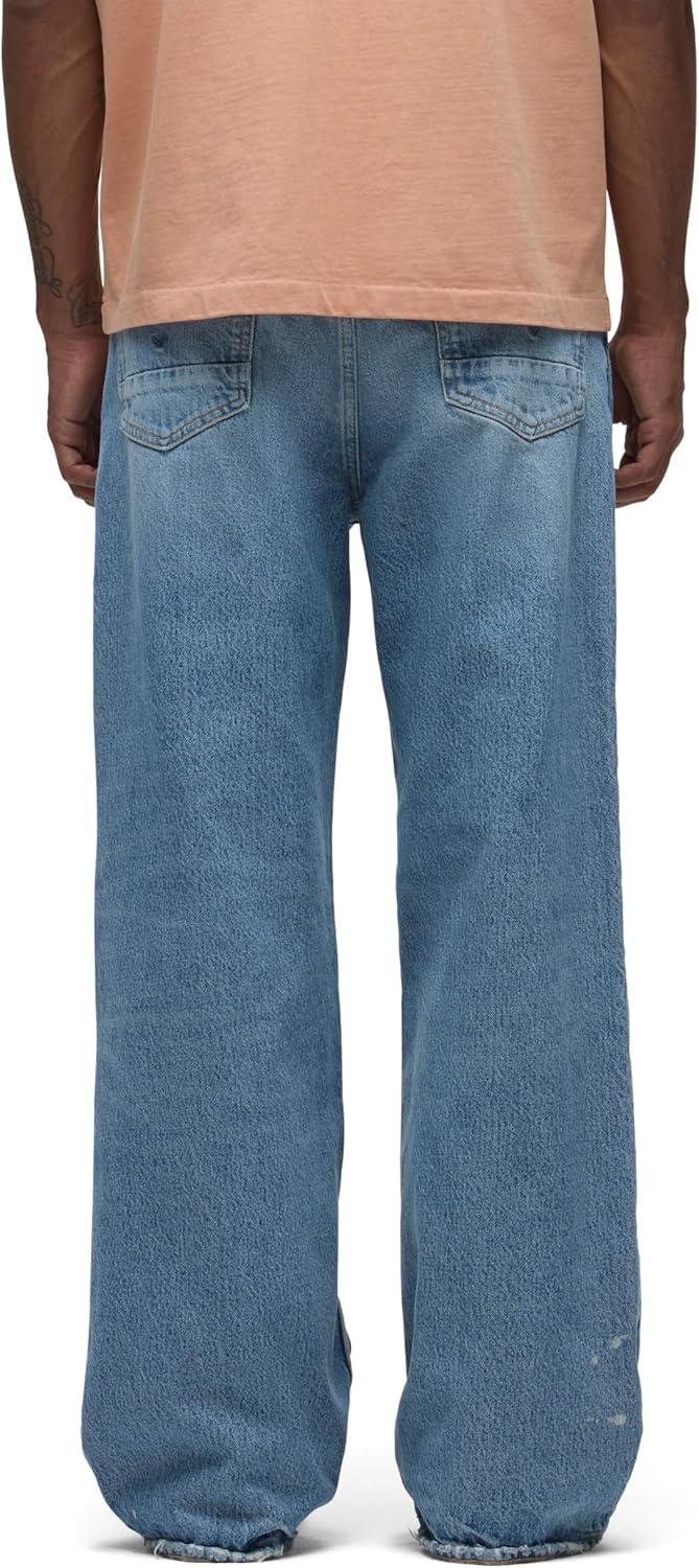 imageHUDSON Mens Luca Loose Fit Wide Leg Denim PantBleached