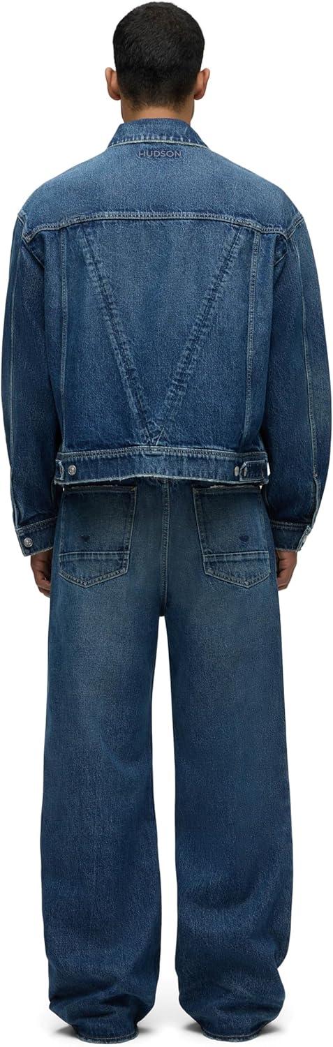 imageHUDSON Mens Luca Loose Fit Wide Leg Denim PantBlue Stone