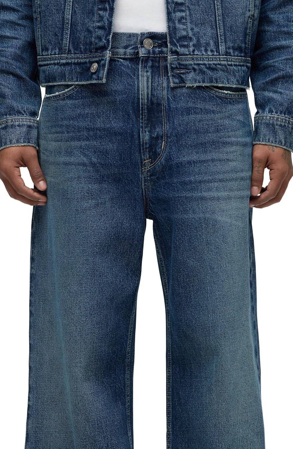 imageHUDSON Mens Luca Loose Fit Wide Leg Denim PantBlue Stone