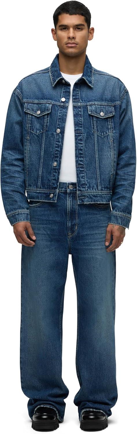 imageHUDSON Mens Luca Loose Fit Wide Leg Denim PantBlue Stone