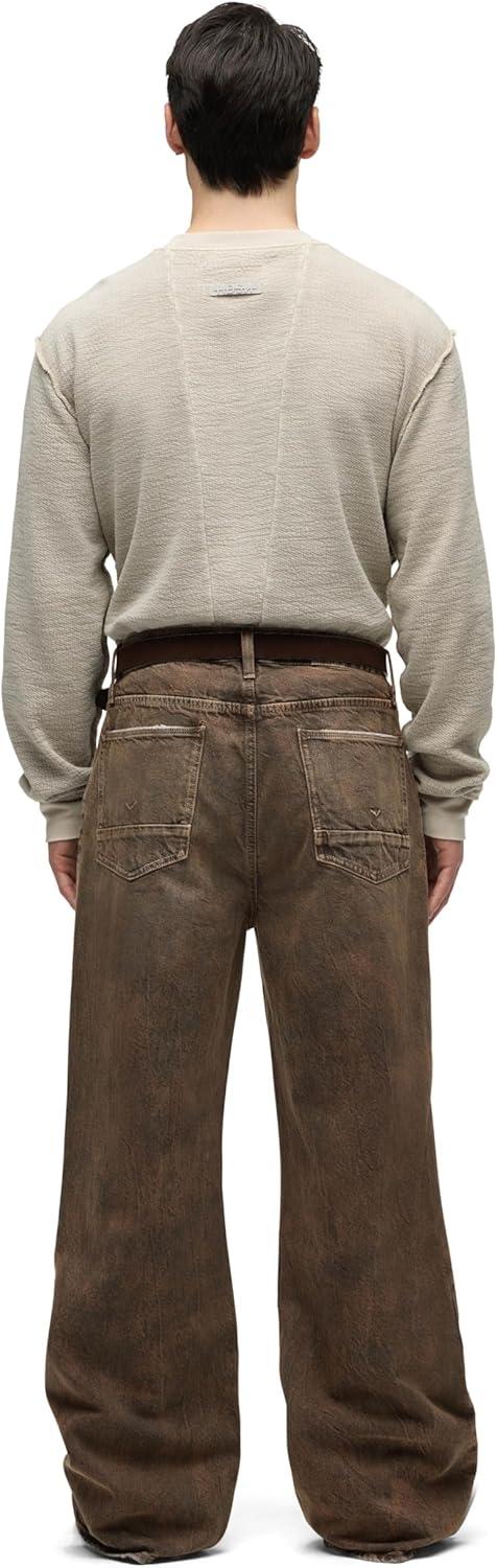 imageHUDSON Mens Luca Loose Fit Wide Leg Denim PantDark Earth