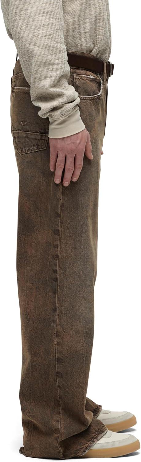 imageHUDSON Mens Luca Loose Fit Wide Leg Denim PantDark Earth