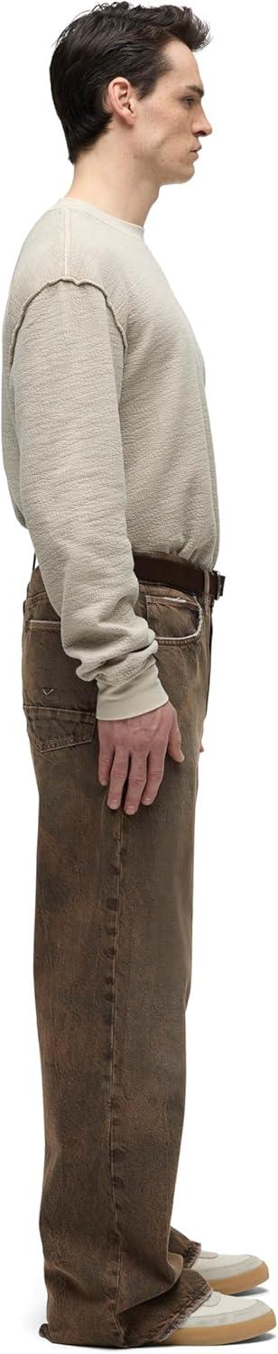 imageHUDSON Mens Luca Loose Fit Wide Leg Denim PantDark Earth