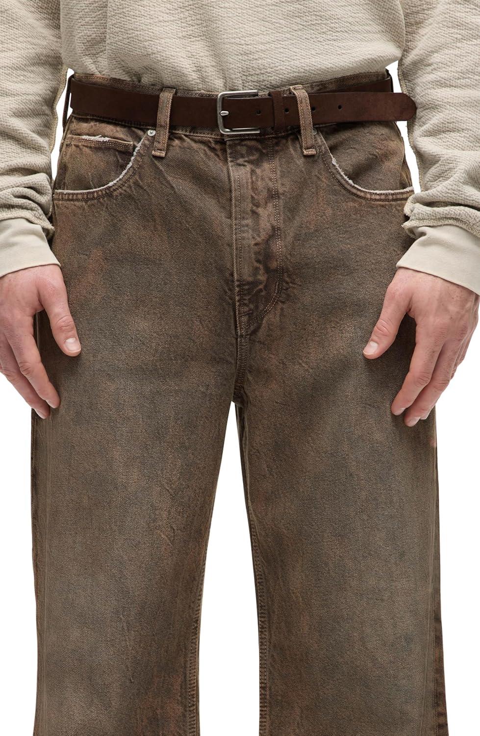 imageHUDSON Mens Luca Loose Fit Wide Leg Denim PantDark Earth