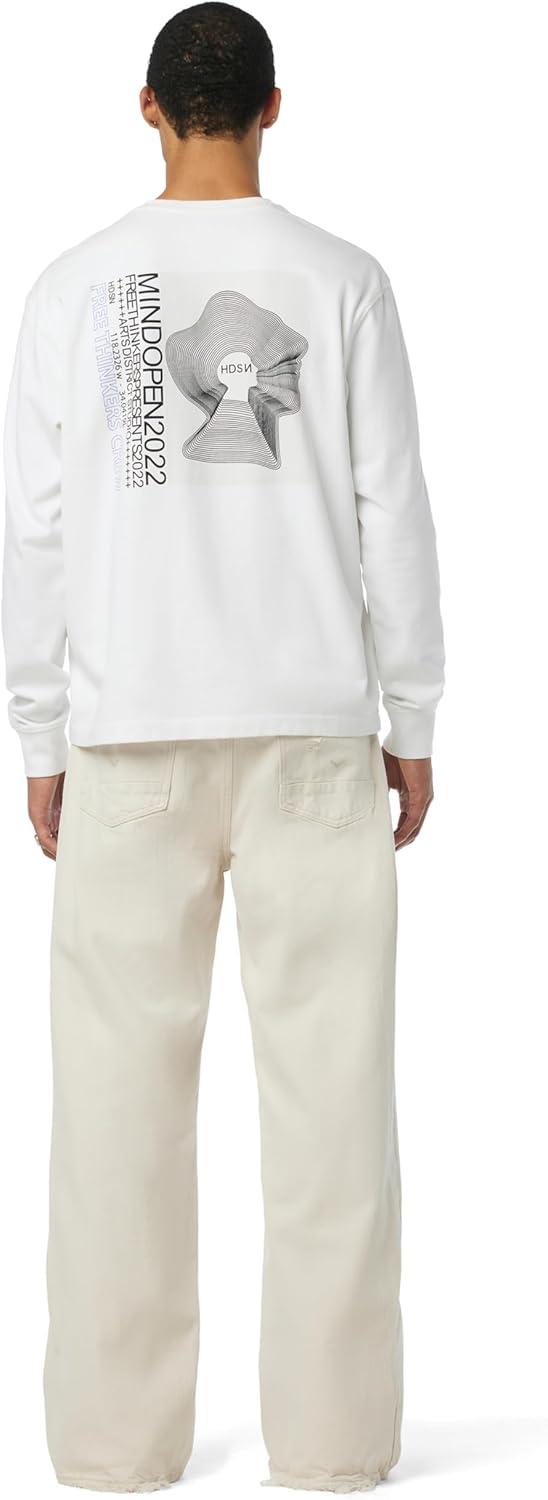 imageHUDSON Mens Luca Loose Fit Wide Leg Denim PantWhite Sands