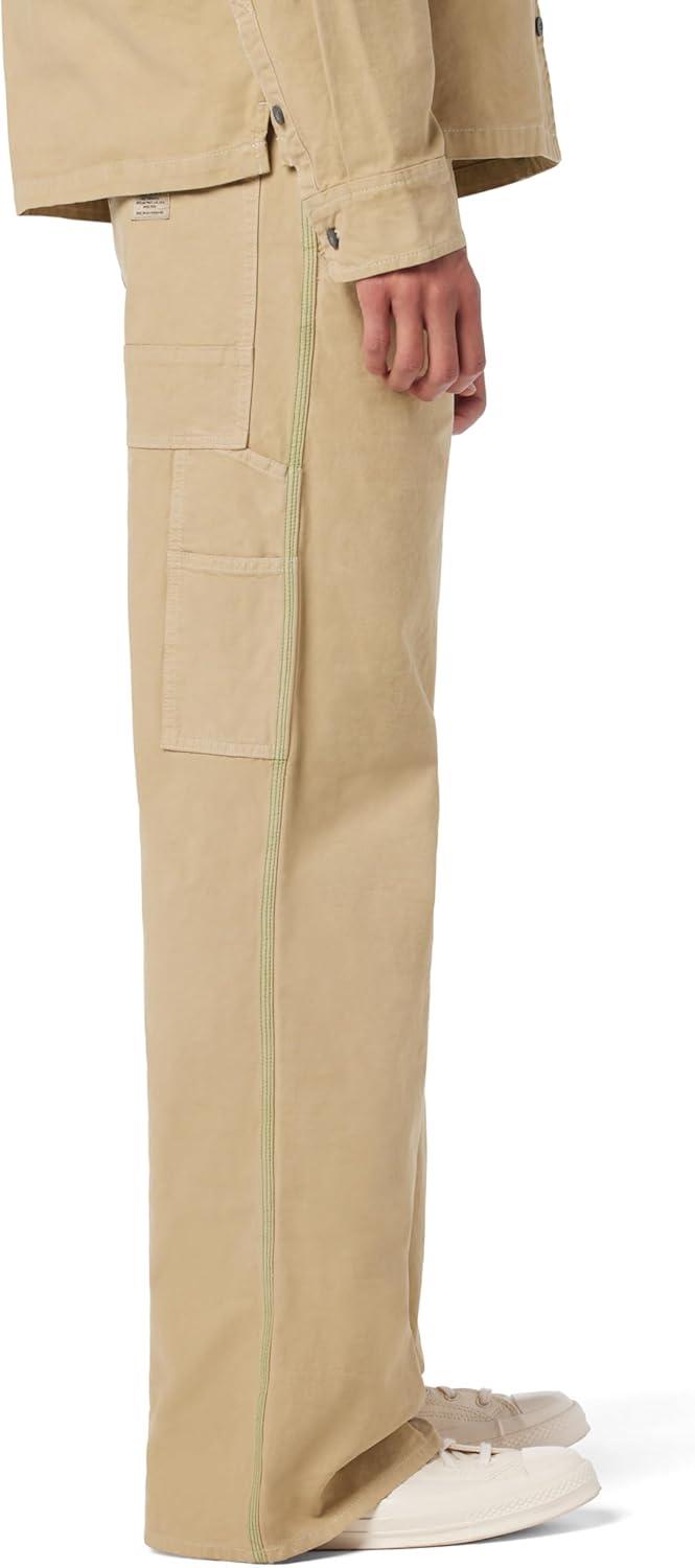 imageHUDSON Mens Luca Loose Fit Wide Leg Denim PantWork Khaki