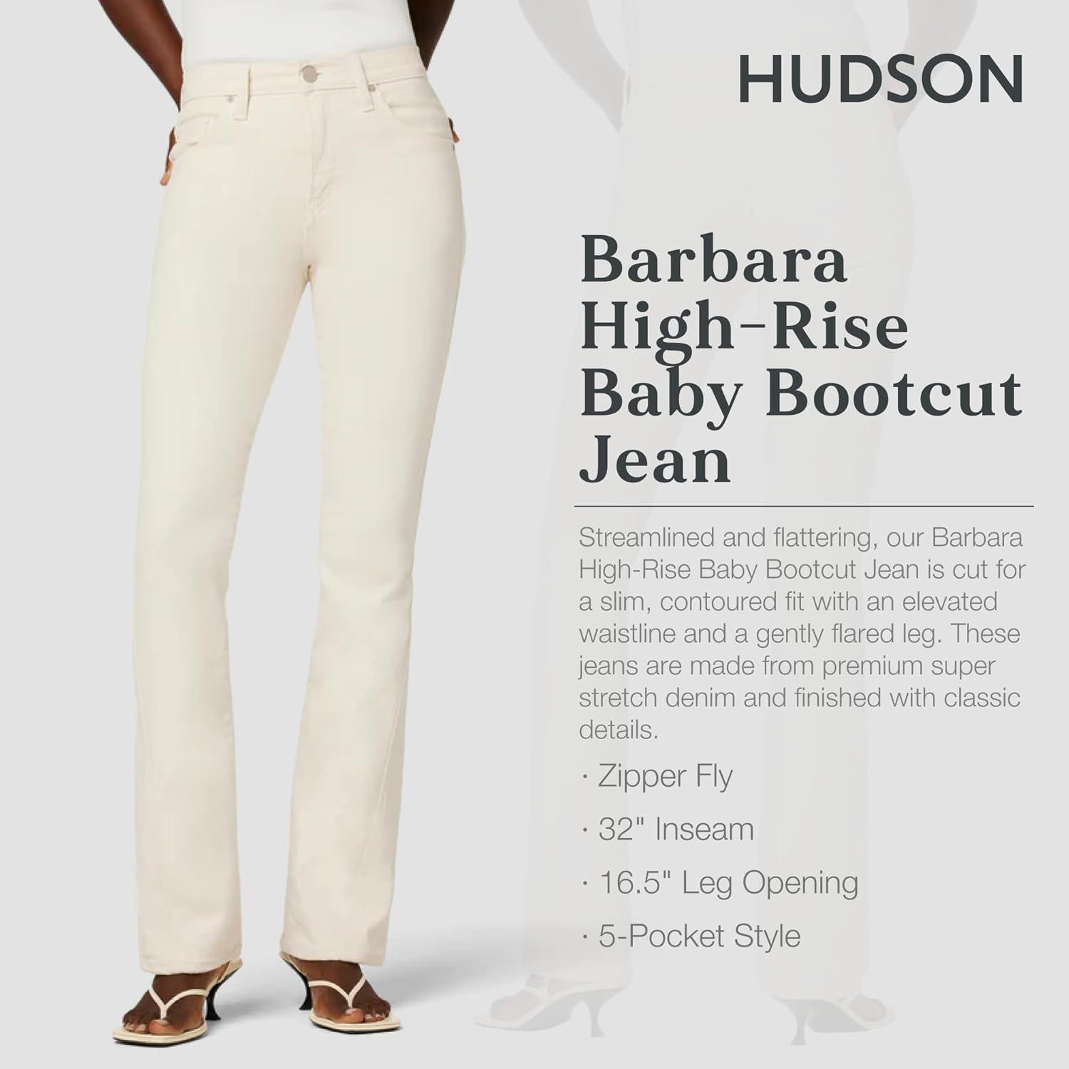 imageHUDSON Womens Barbara High Rise Baby Boot JeanEcru