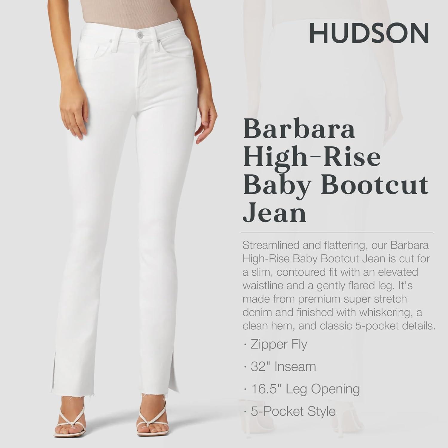 imageHUDSON Womens Barbara High Rise Baby Boot JeanWhite