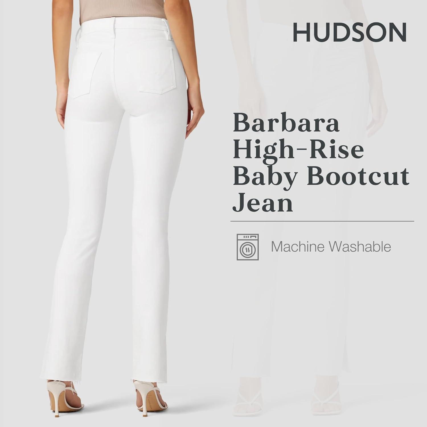 imageHUDSON Womens Barbara High Rise Baby Boot JeanWhite