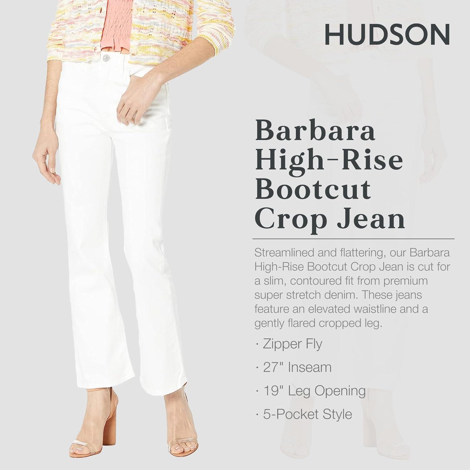 imageHUDSON Womens Barbara High Rise Bootcut Crop JeanWhite