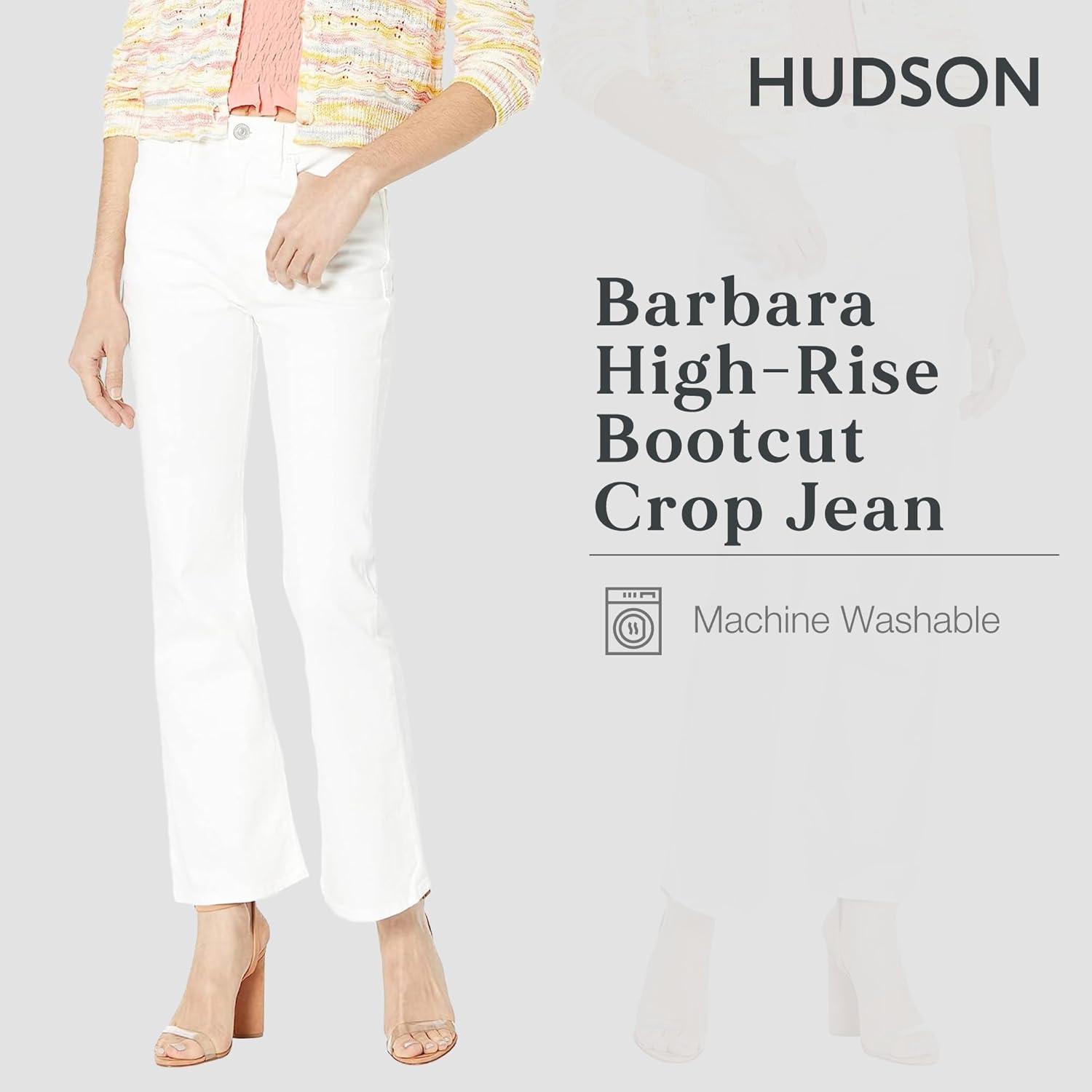 imageHUDSON Womens Barbara High Rise Bootcut Crop JeanWhite