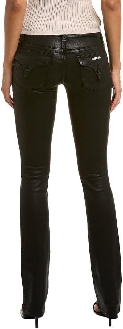 imageHUDSON Womens Beth Mid Rise Baby Bootcut Jean with Back Flap PocketsCoated Black Beaut