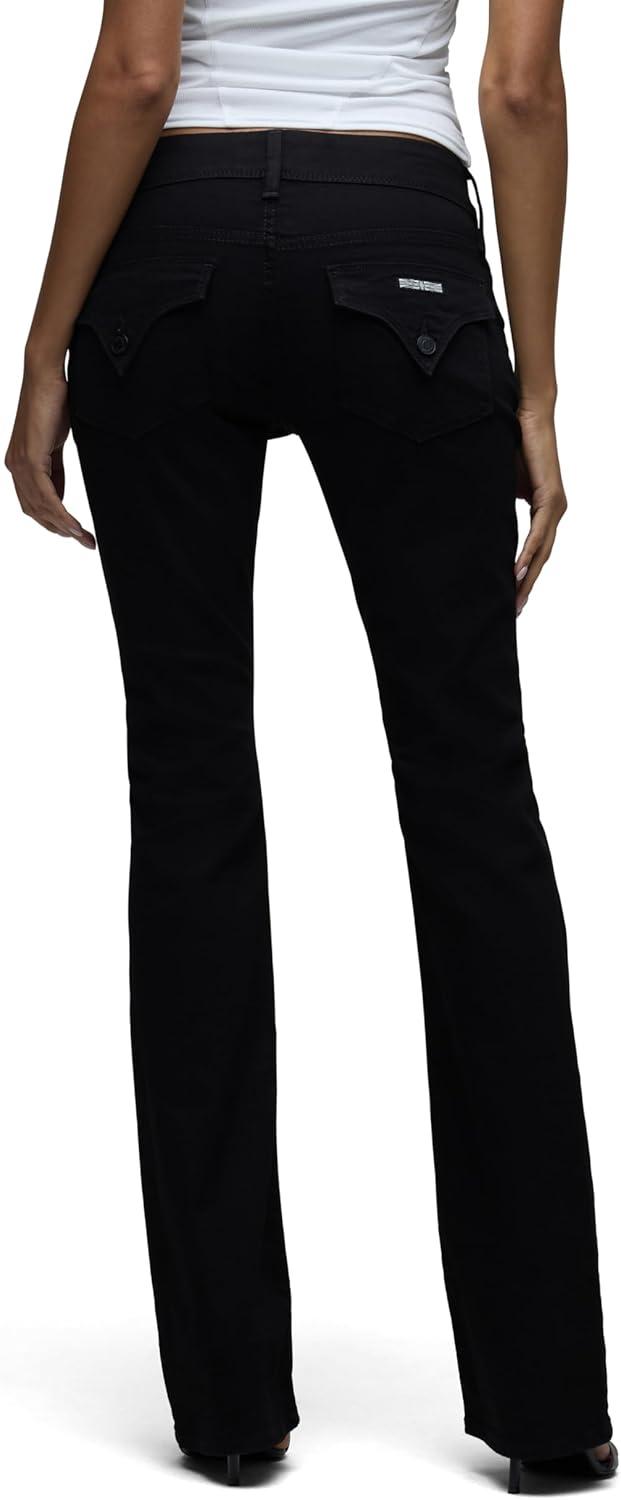 imageHUDSON Womens Beth Mid Rise Baby Bootcut Jean with Back Flap PocketsCoated Black Beauty