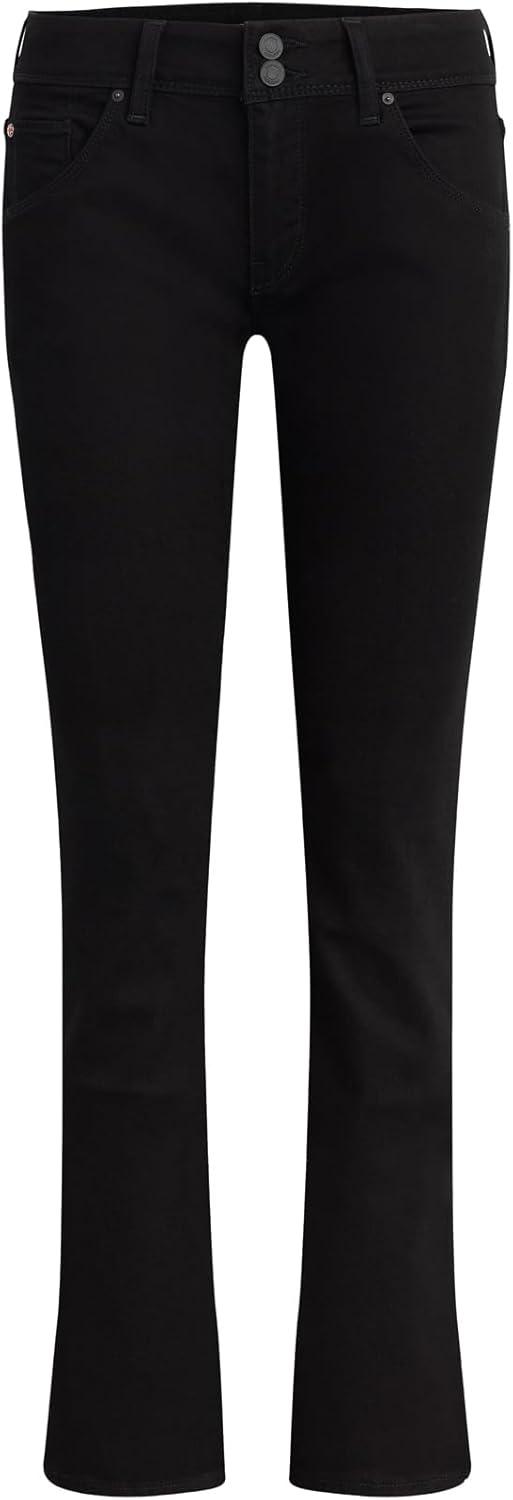 imageHUDSON Womens Beth Mid Rise Baby Bootcut Jean with Back Flap PocketsCoated Black Beauty