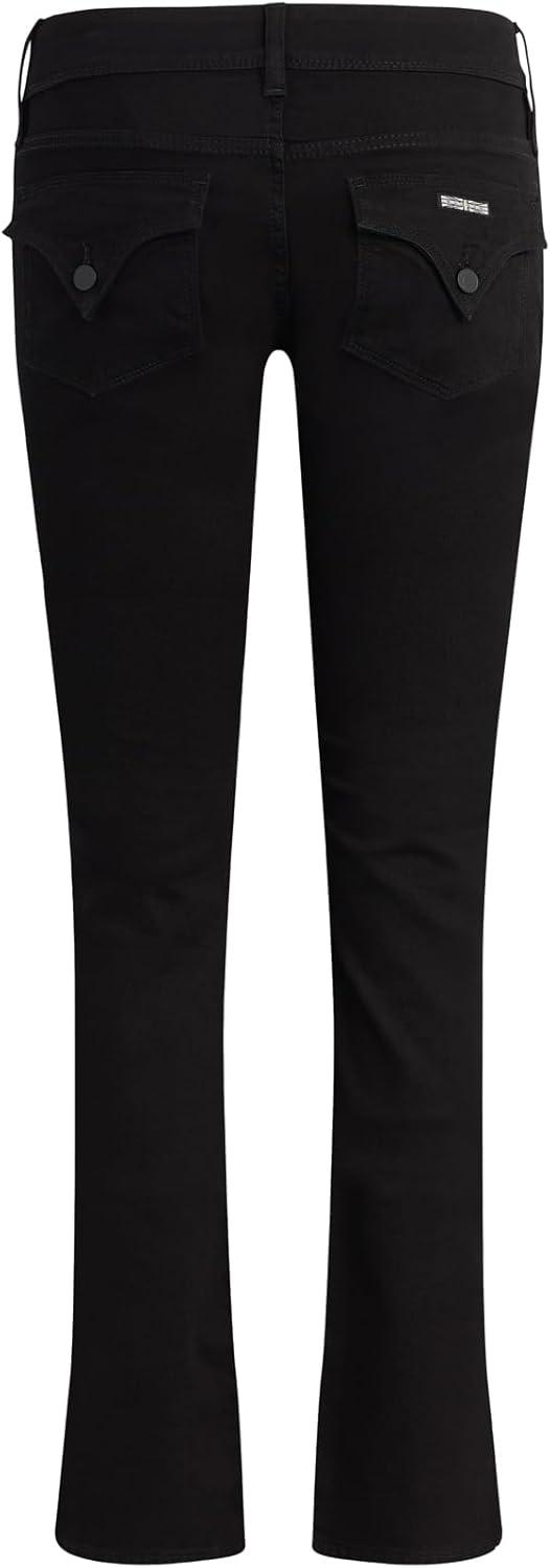 imageHUDSON Womens Beth Mid Rise Baby Bootcut Jean with Back Flap PocketsCoated Black Beauty
