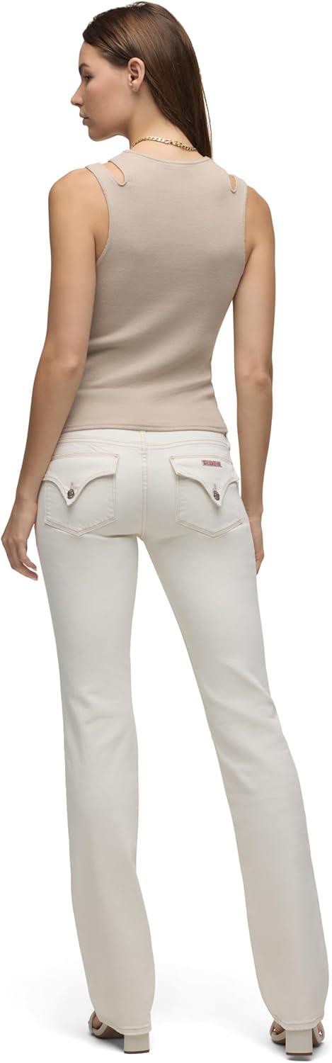 imageHUDSON Womens Beth Mid Rise Baby Bootcut Jean with Back Flap PocketsEcru