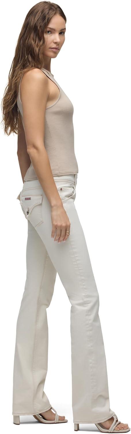imageHUDSON Womens Beth Mid Rise Baby Bootcut Jean with Back Flap PocketsEcru