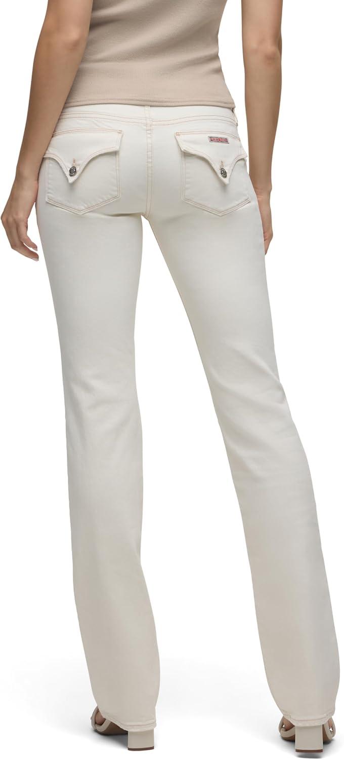 imageHUDSON Womens Beth Mid Rise Baby Bootcut Jean with Back Flap PocketsEcru