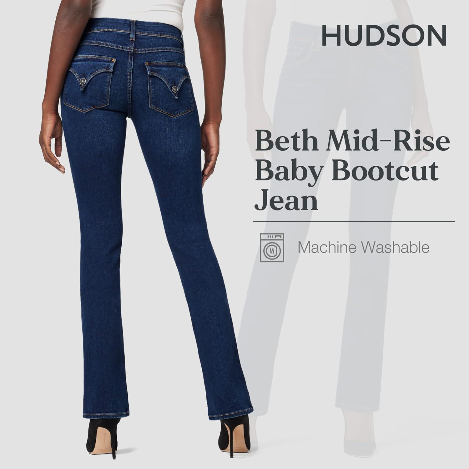 imageHUDSON Womens Beth Mid Rise Baby Bootcut Jean with Back Flap PocketsObscurity
