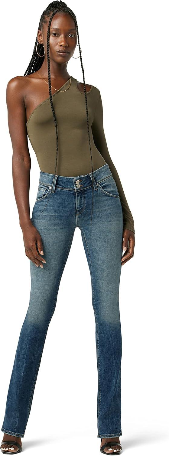 imageHUDSON Womens Beth Mid Rise Baby Bootcut Jean with Back Flap PocketsOrbit