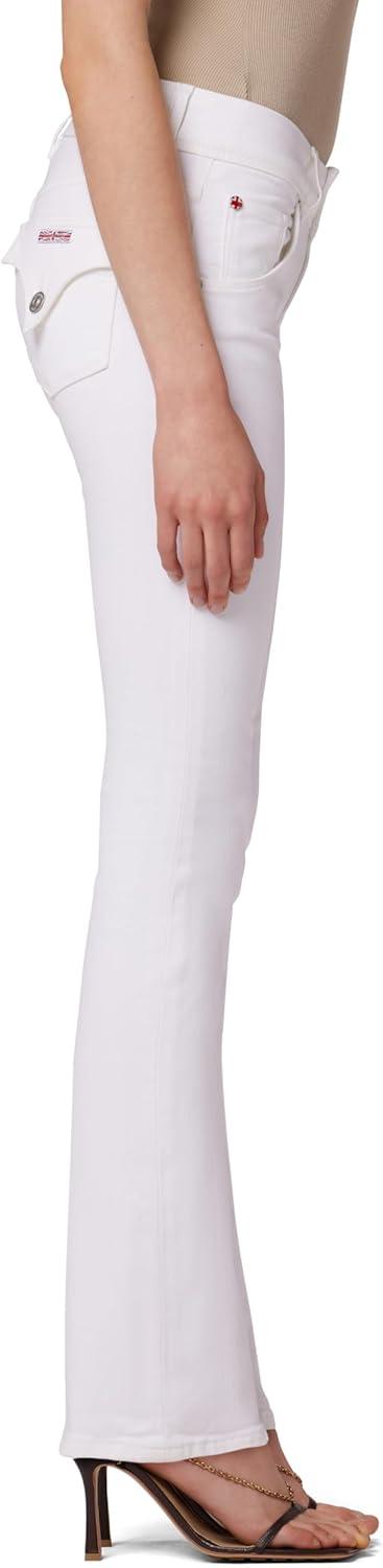 imageHUDSON Womens Beth Mid Rise Baby Bootcut Jean with Back Flap PocketsSolid White
