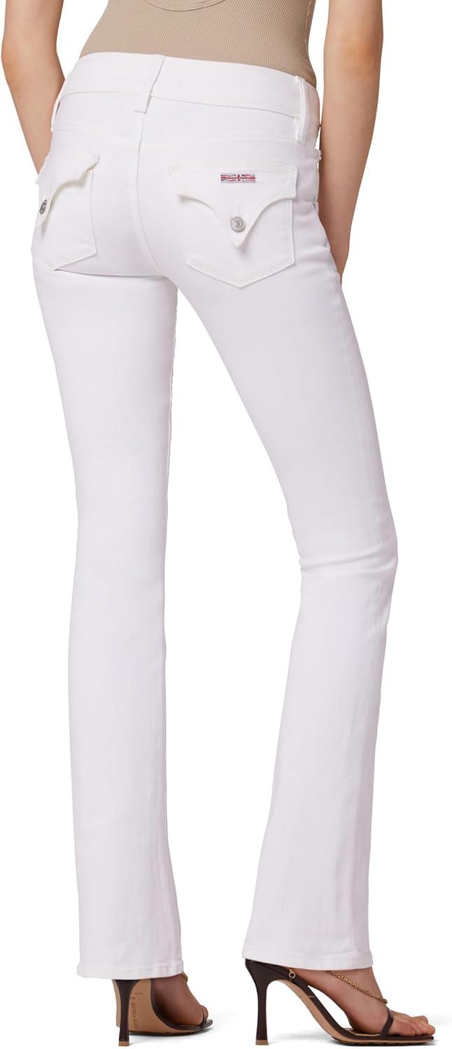 imageHUDSON Womens Beth Mid Rise Baby Bootcut Jean with Back Flap PocketsSolid White