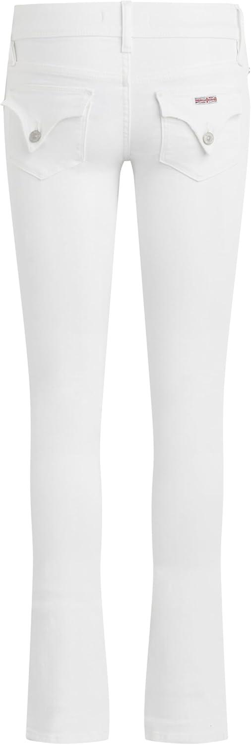 imageHUDSON Womens Beth Mid Rise Baby Bootcut Jean with Back Flap PocketsSolid White